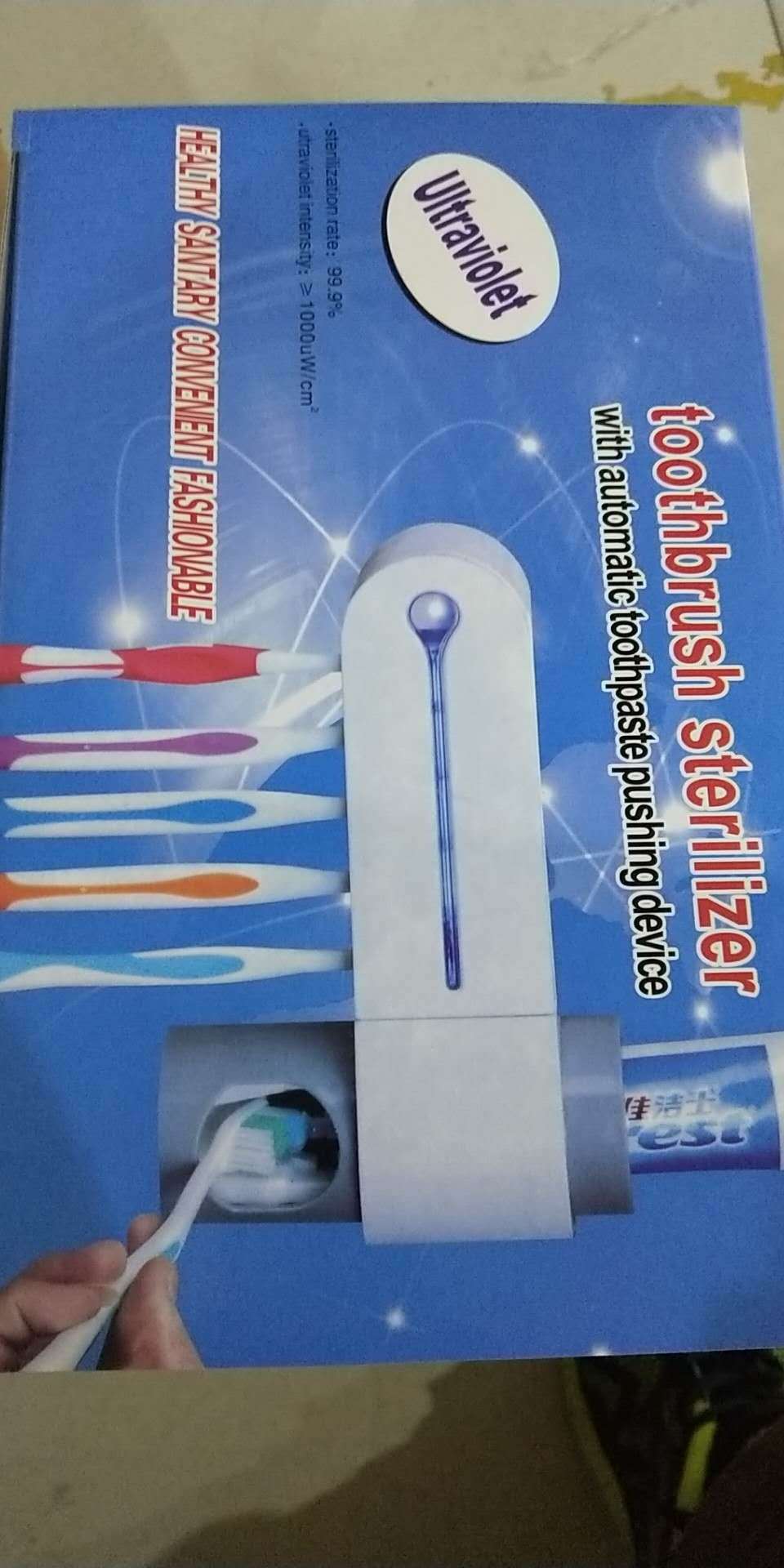 2-in-1 UV Disinfection Toothbrush Holder & Automatic Toothpaste Dispenser