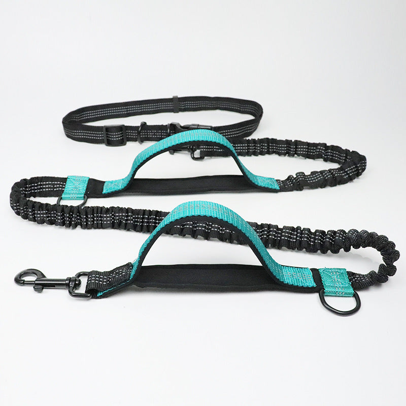 Multi-Function Running Reflective Double Elastic Dog Leash