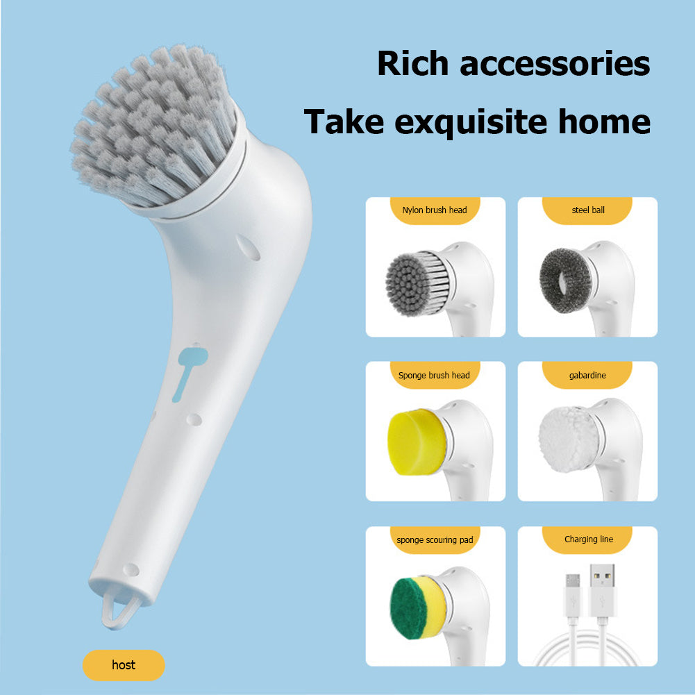 Multifunctional Electric Handheld Cleaning Brush Brush Set With 5 Heads