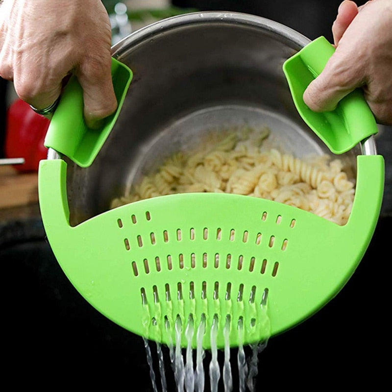 Silicone Food Drainer Bowl Funnel Strainer