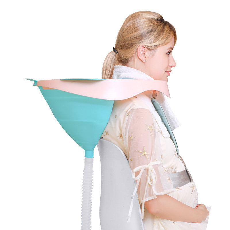Portable Foldable Silicone Shampoo Basin with Drain Tube