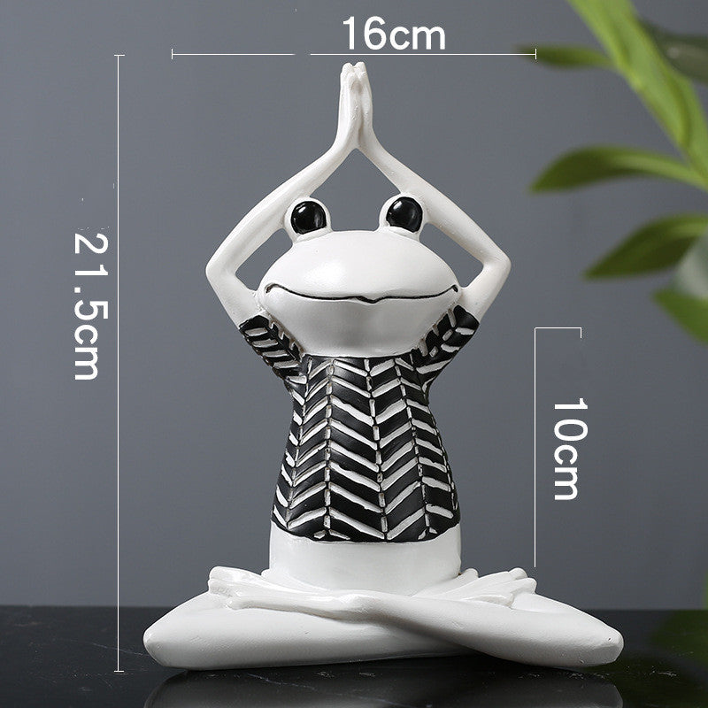 Yoga Frog Figurines Meditation Resin Statue