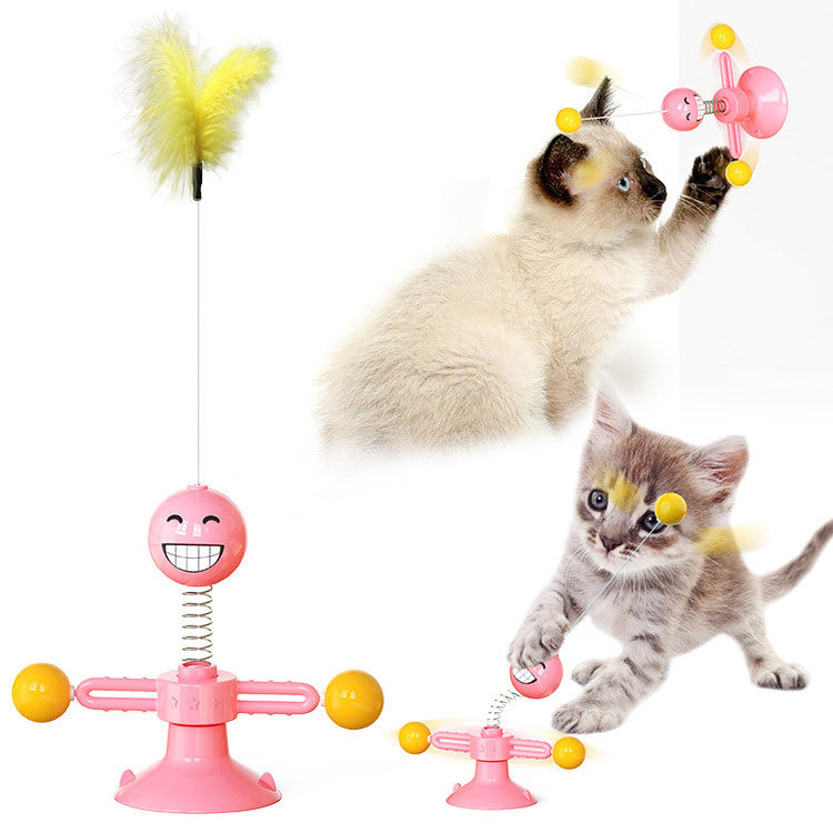 Multi-Function Cat Rotating Windmill Itch/ Scratching/ Teeth Shining Toy