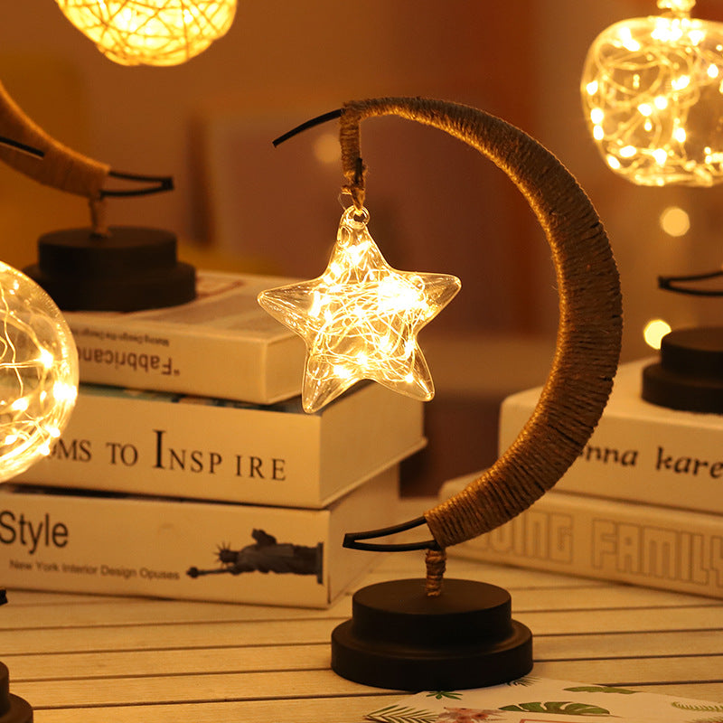 LED Moon Star Shape Copper Wire Lamp