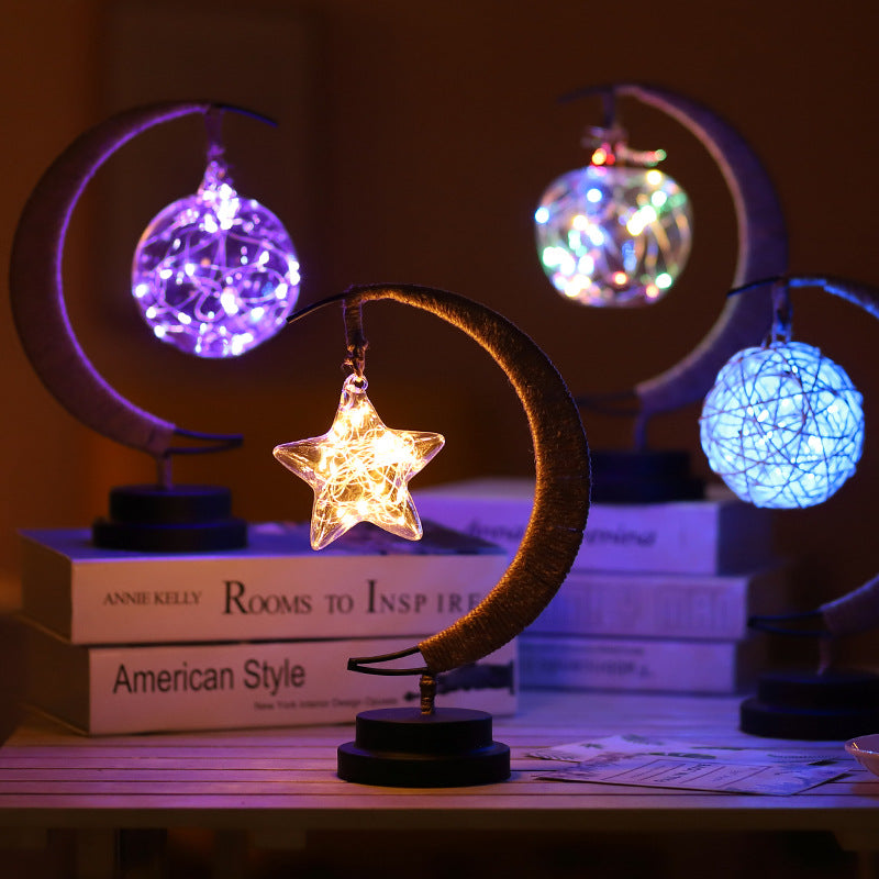 LED Moon Star Shape Copper Wire Lamp