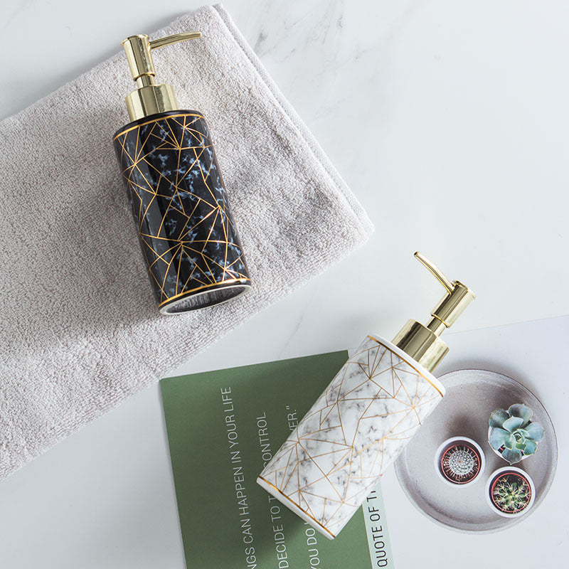 Marble Ceramic Lotion Bathroom Accessories