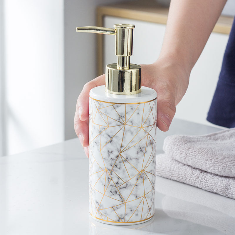 Marble Ceramic Lotion Bathroom Accessories
