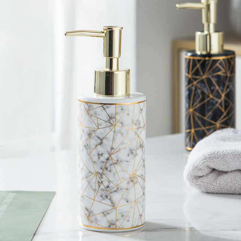 Marble Ceramic Lotion Bathroom Accessories