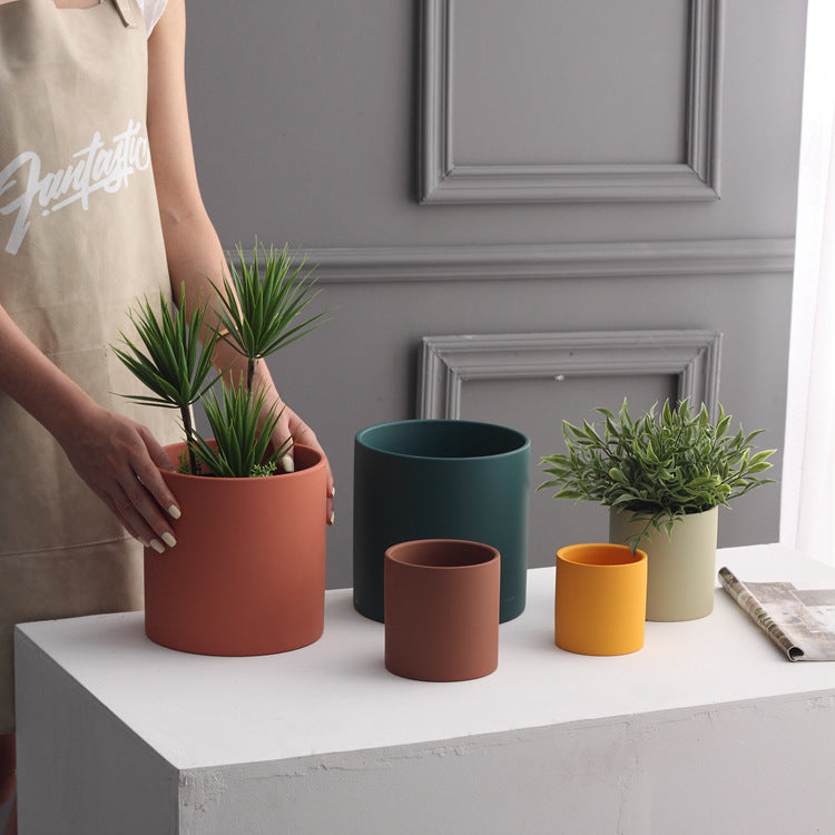 Nordic Industrial Style Colourful Ceramic Flowerpot