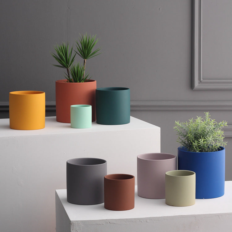 Nordic Industrial Style Colourful Ceramic Flowerpot