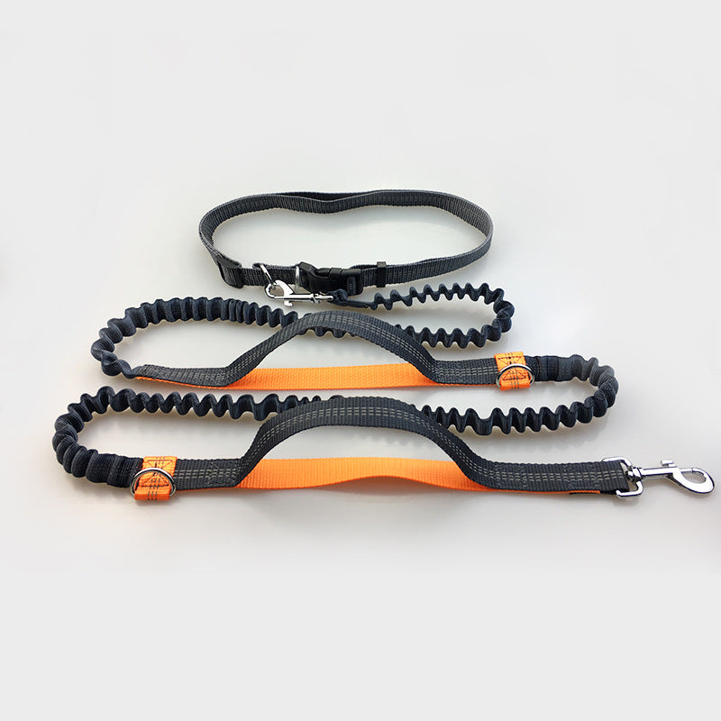Multi-Function Running Reflective Double Elastic Dog Leash