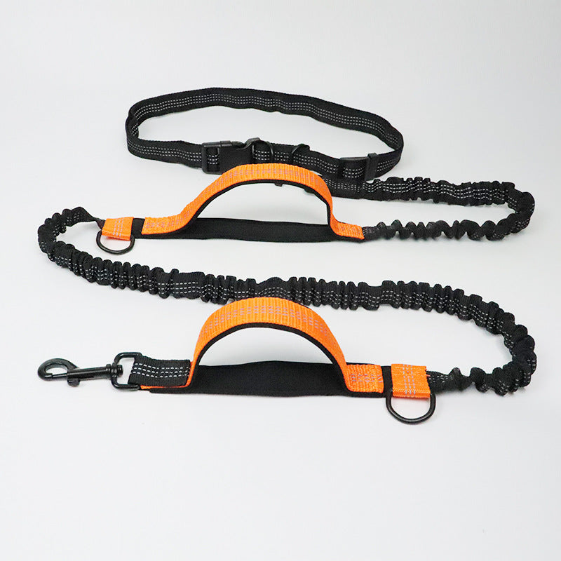 Multi-Function Running Reflective Double Elastic Dog Leash