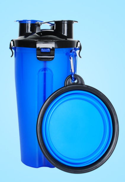 2 In 1 Pet Water Bottle Dispenser & Silicone Bowl
