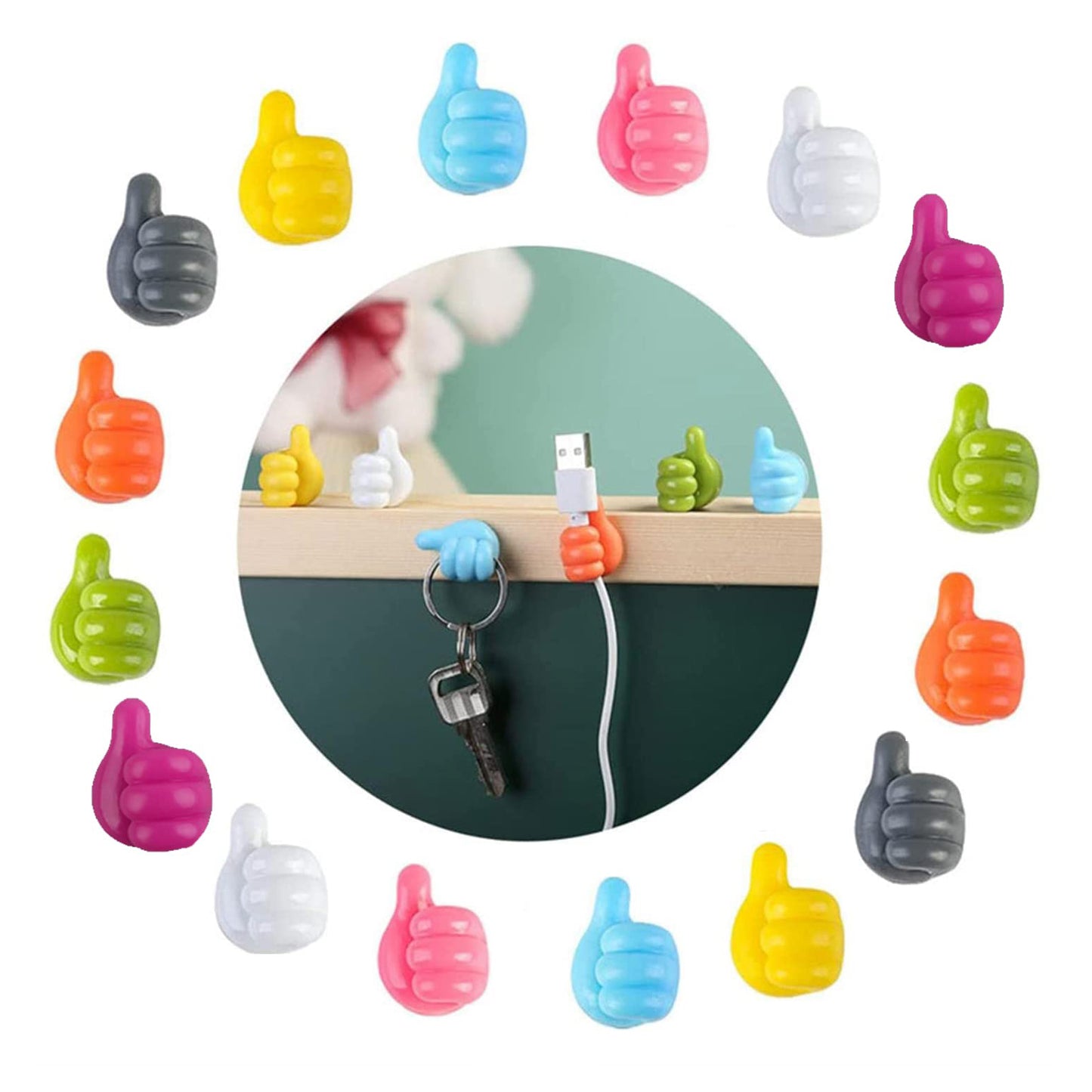 Multifunctional Thumb Hooks Wire Organizer Wall Hooks