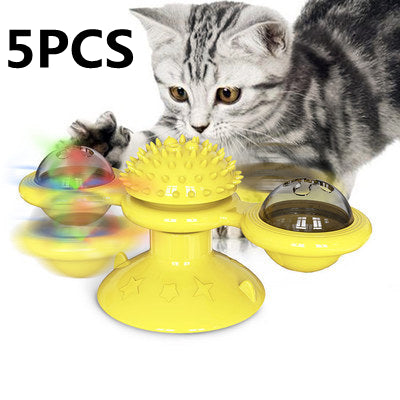 Multi-Function Cat Rotating Windmill Itch/ Scratching/ Teeth Shining Toy