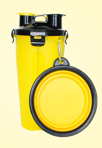 2 In 1 Pet Water Bottle Dispenser & Silicone Bowl
