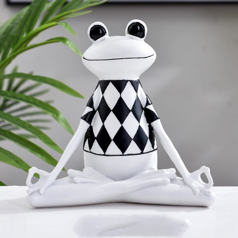 Yoga Frog Figurines Meditation Resin Statue