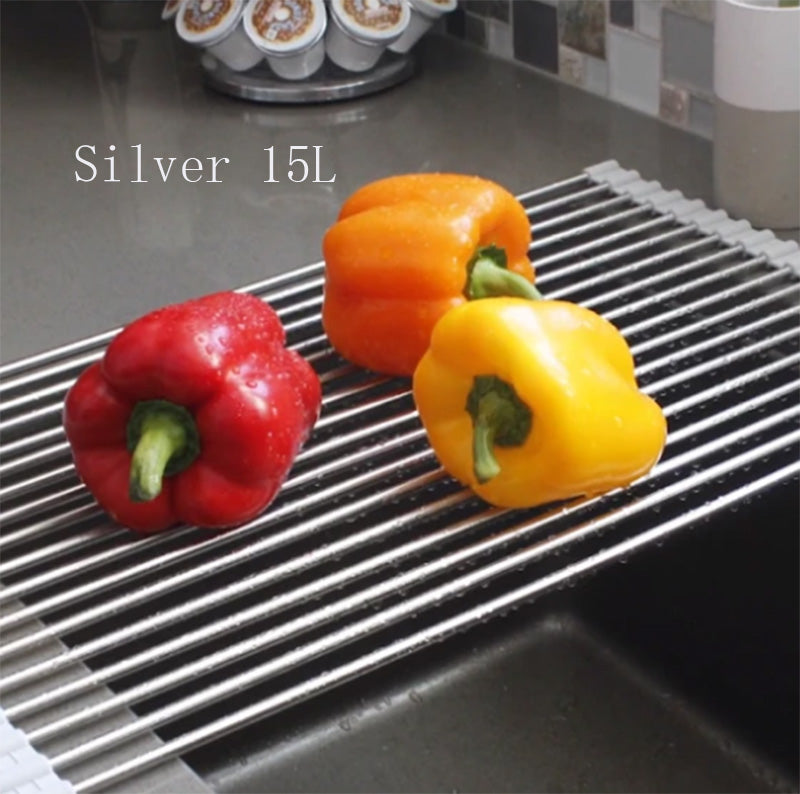 Stainless Steel Folding Kitchen Drain Sink Rack