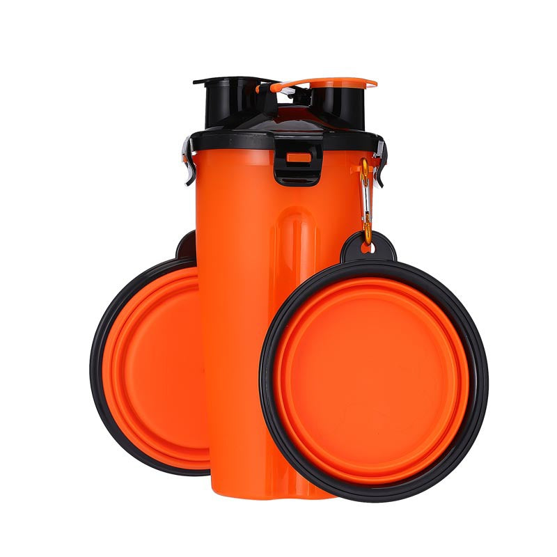2 In 1 Pet Water Bottle Dispenser & Silicone Bowl