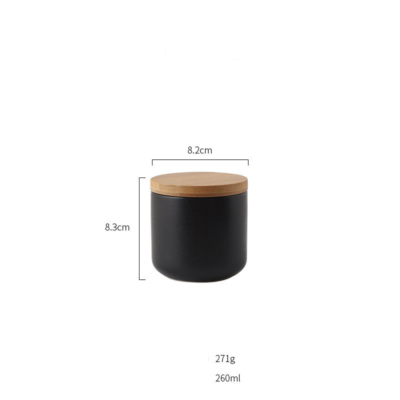 Ceramic Storage Jar With Wooden Lid