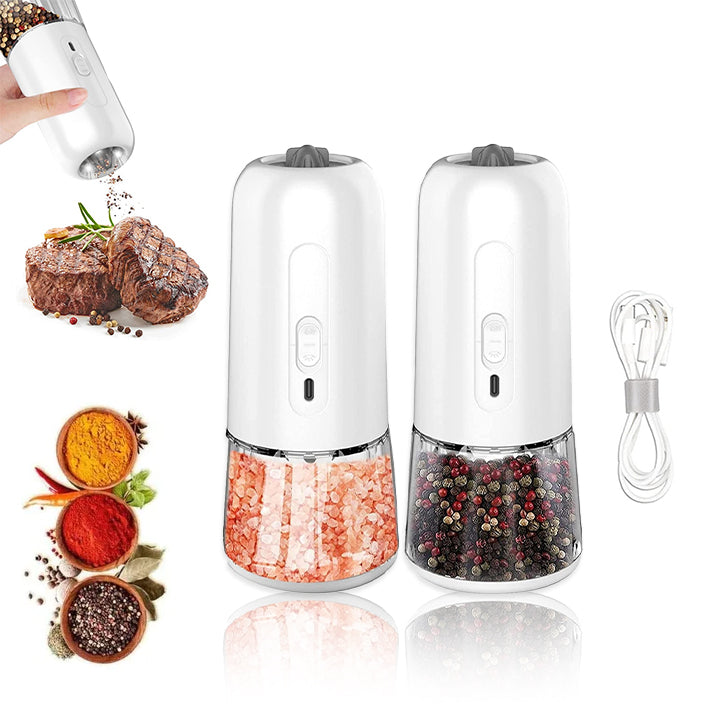 Gravity Salt And Pepper Electric Grinder Adjustable Coarseness With LED Light