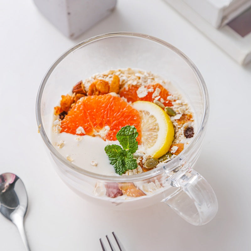 Milk Spoon with Large Glass Bowl