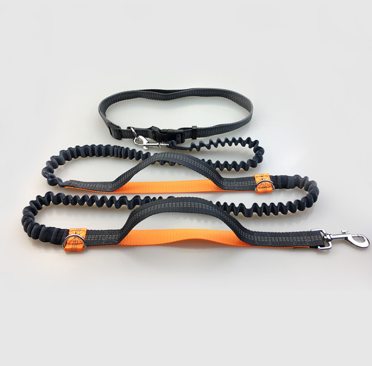 Multi-Function Running Reflective Double Elastic Dog Leash