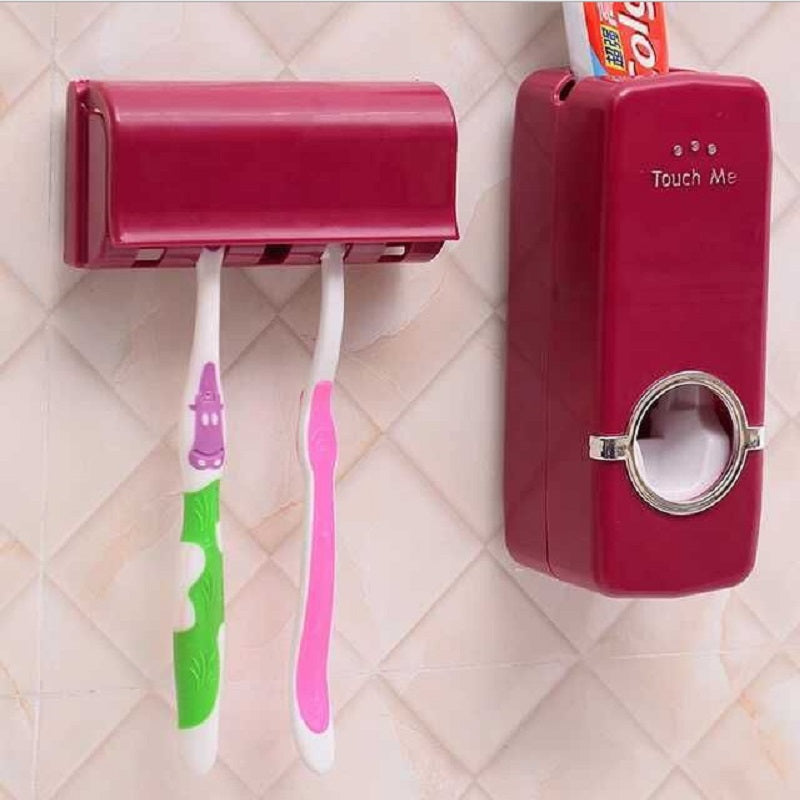 Toothpaste Dispenser With Toothbrush Holder