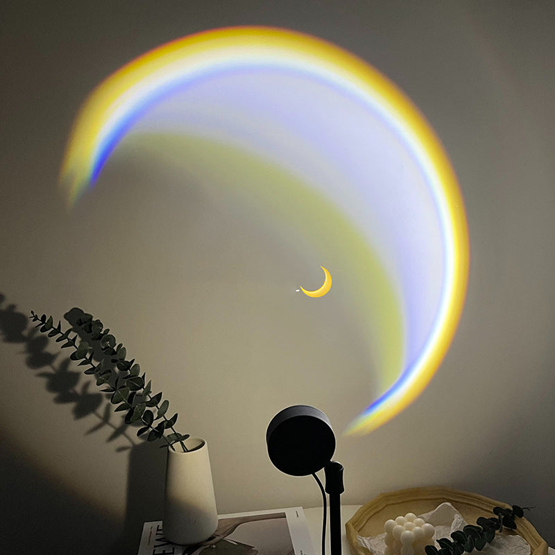 USB LED Neon Moon Photography Wall Lamp Projector