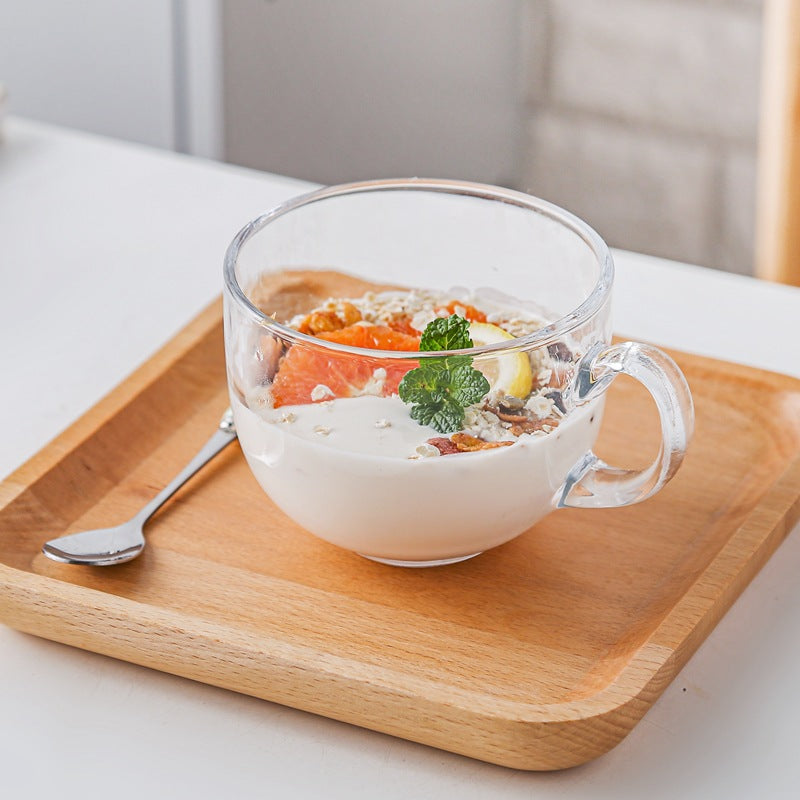 Milk Spoon with Large Glass Bowl