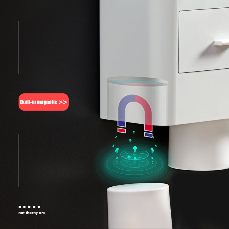 Non-marking Hanging Magnetic Toothbrush Holder