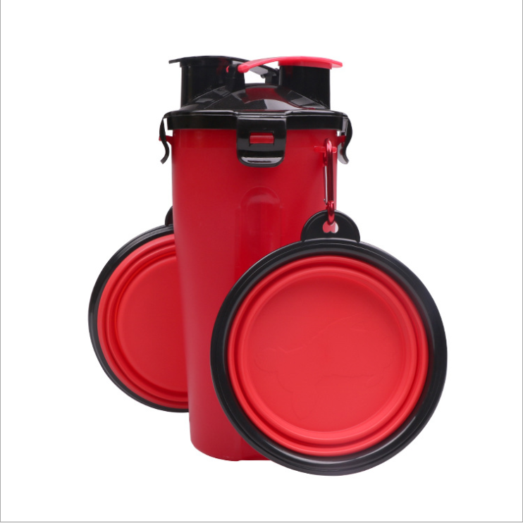 2 In 1 Pet Water Bottle Dispenser & Silicone Bowl