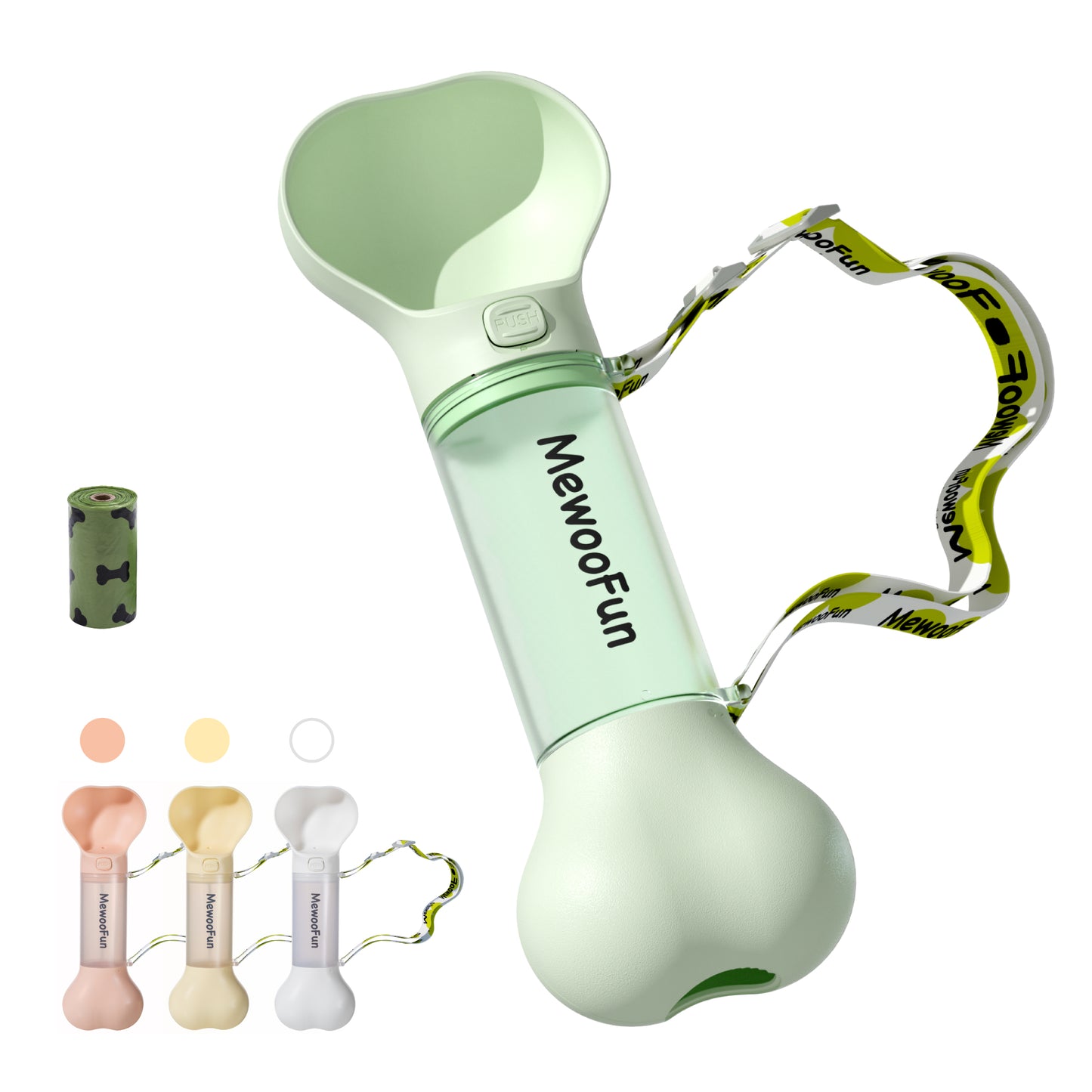 Pet Water Bottle/Feeder Bowl With Waste Bag Compartment