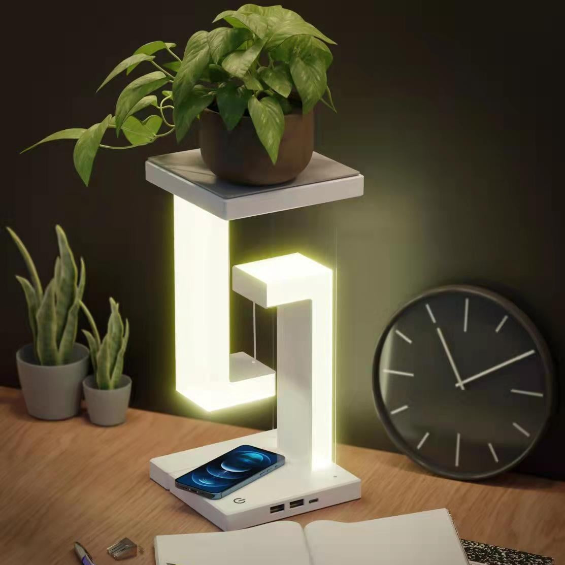 Creative Smartphone Wireless Charging Suspension Table Balance Floating Lamp