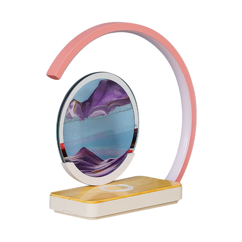 Creative Decompression Quicksand Painting Hourglass Pendant 3D Night LED Light