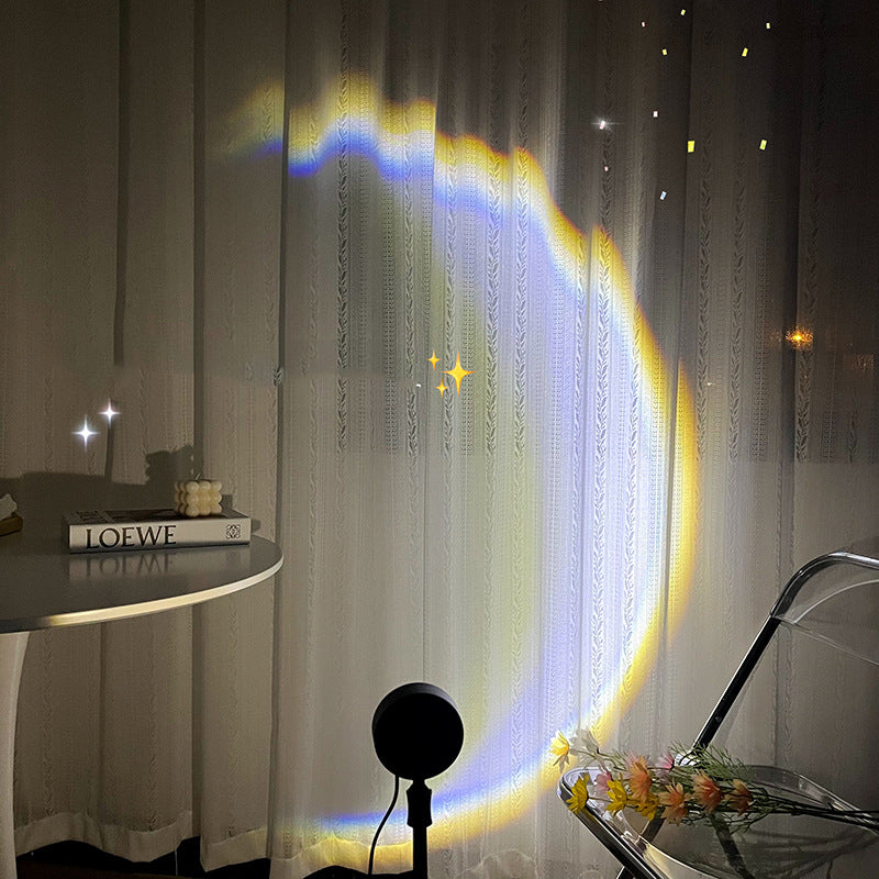 USB LED Neon Moon Photography Wall Lamp Projector