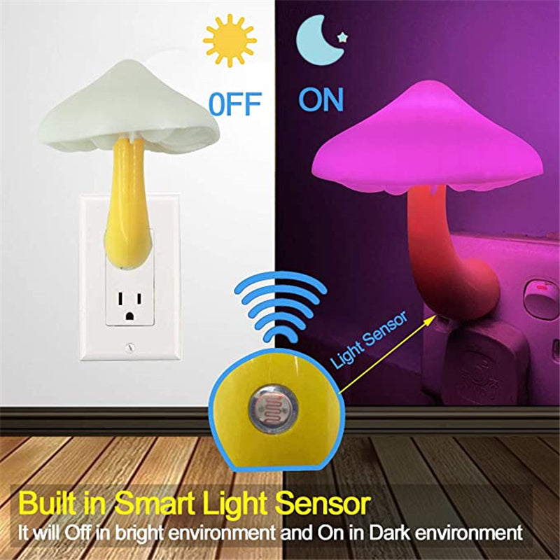 LED Wall Socket Mushroom Night Light