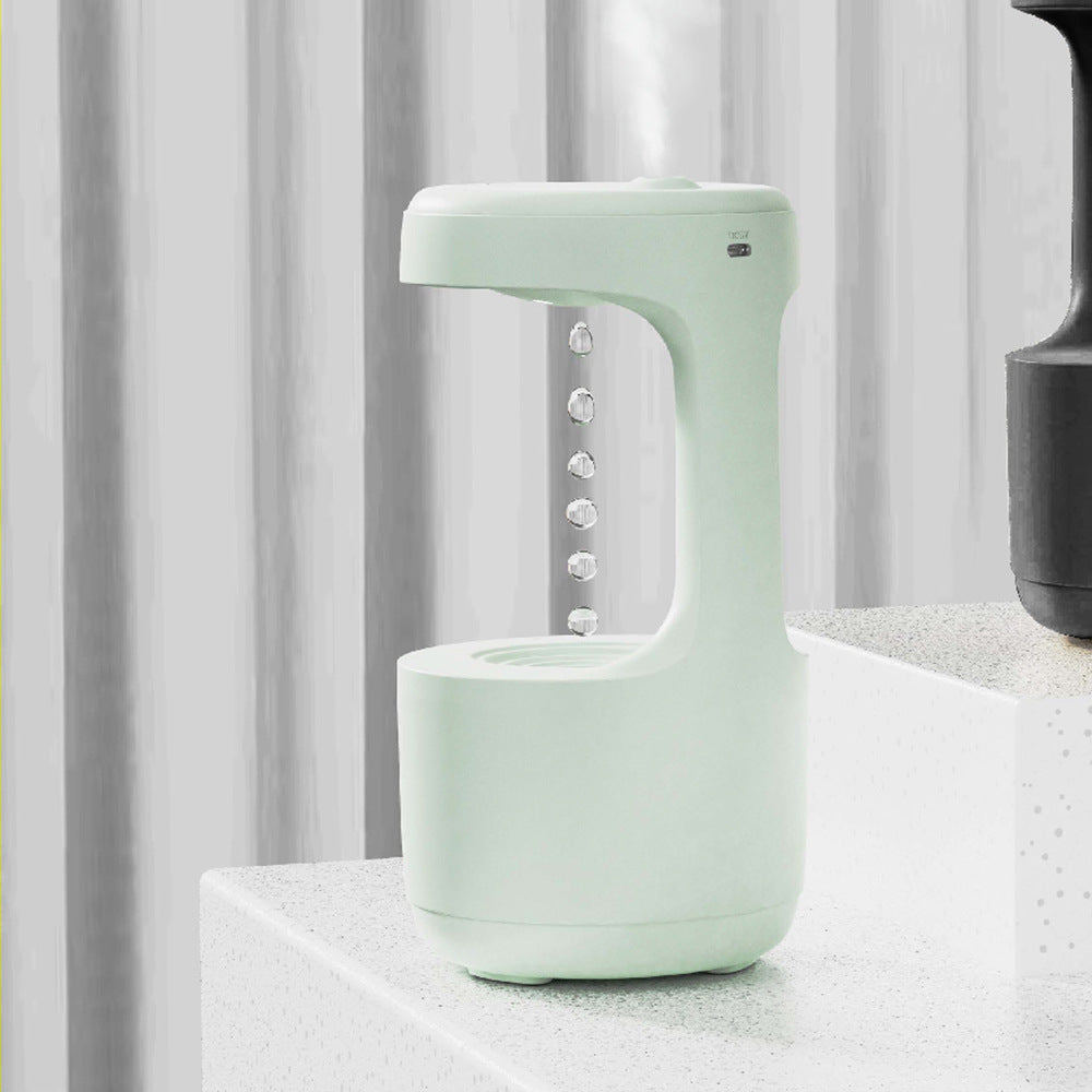 Bedroom Anti-Gravity Humidifier With Clock & Water Drop Backflow Aroma Diffuser