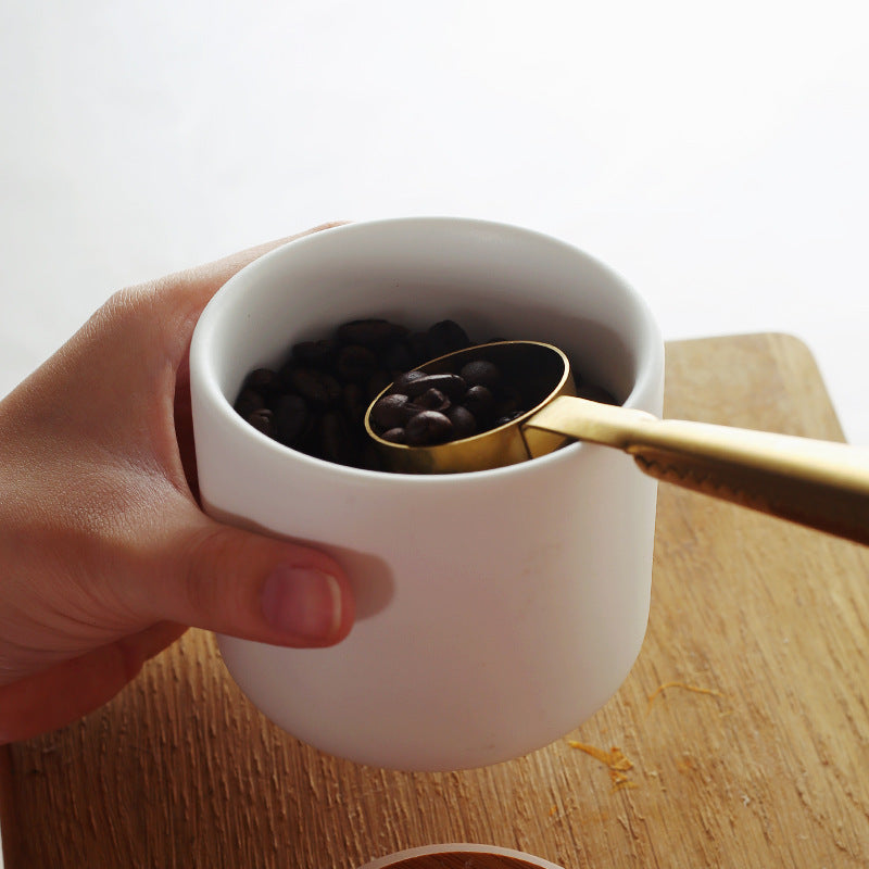 Ceramic Storage Jar With Wooden Lid