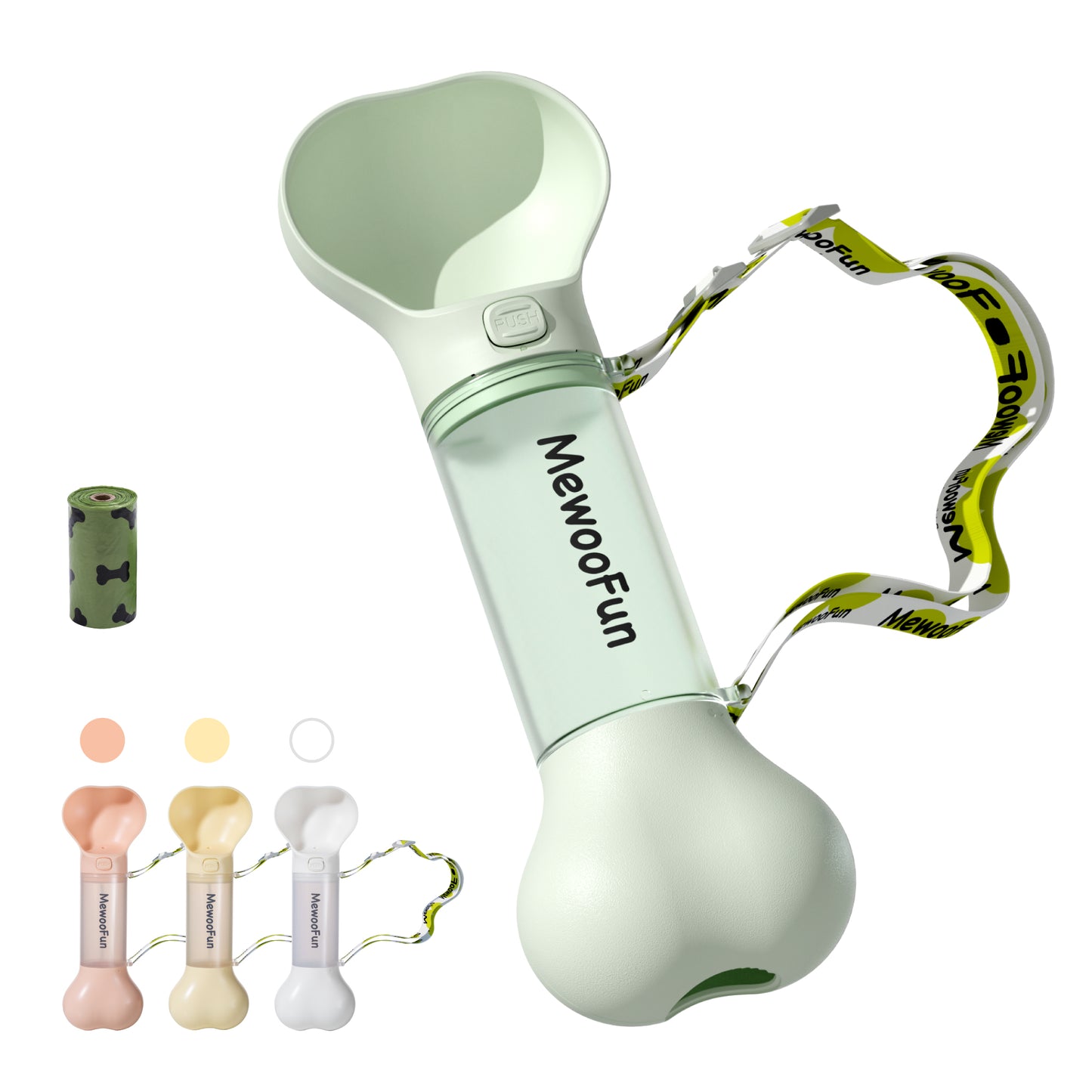 Pet Water Bottle/Feeder Bowl With Waste Bag Compartment