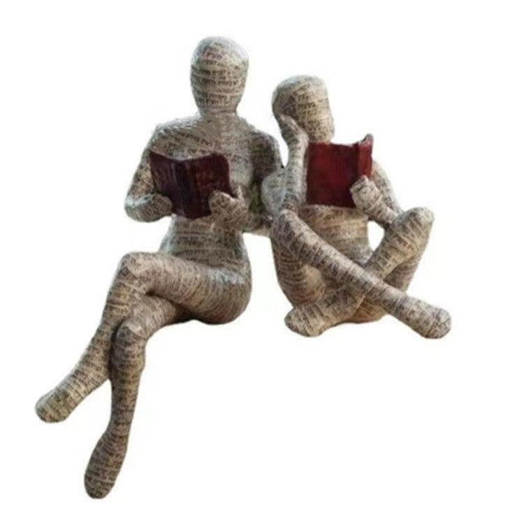 Reading Woman Thinker Resin Statue