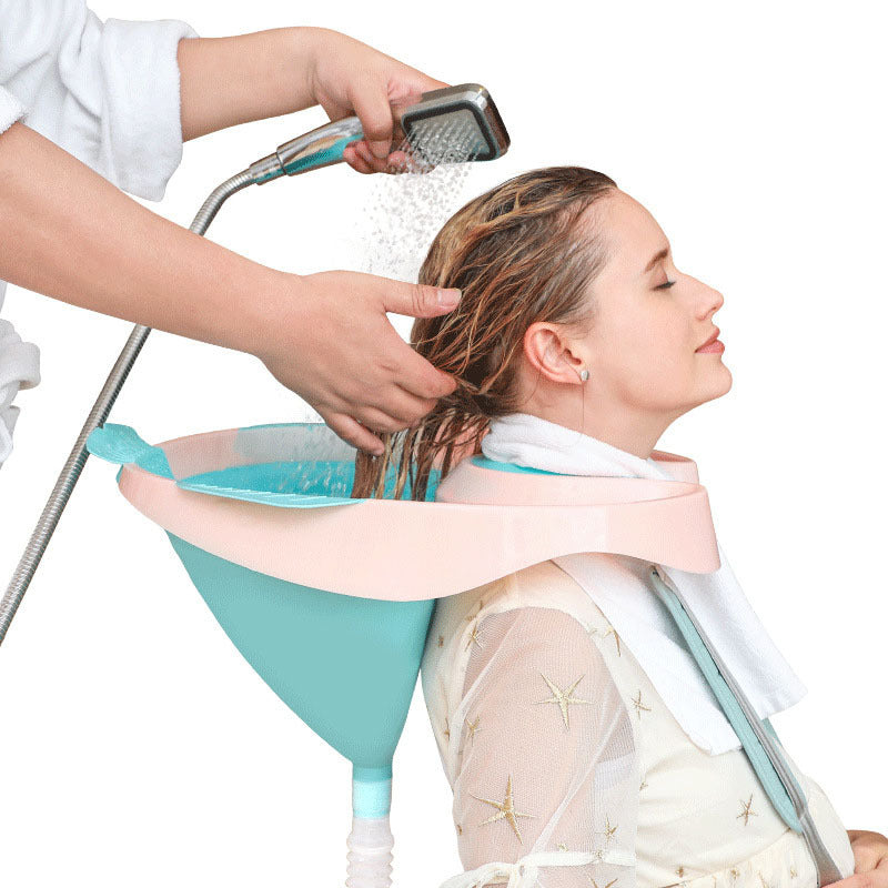 Portable Foldable Silicone Shampoo Basin with Drain Tube
