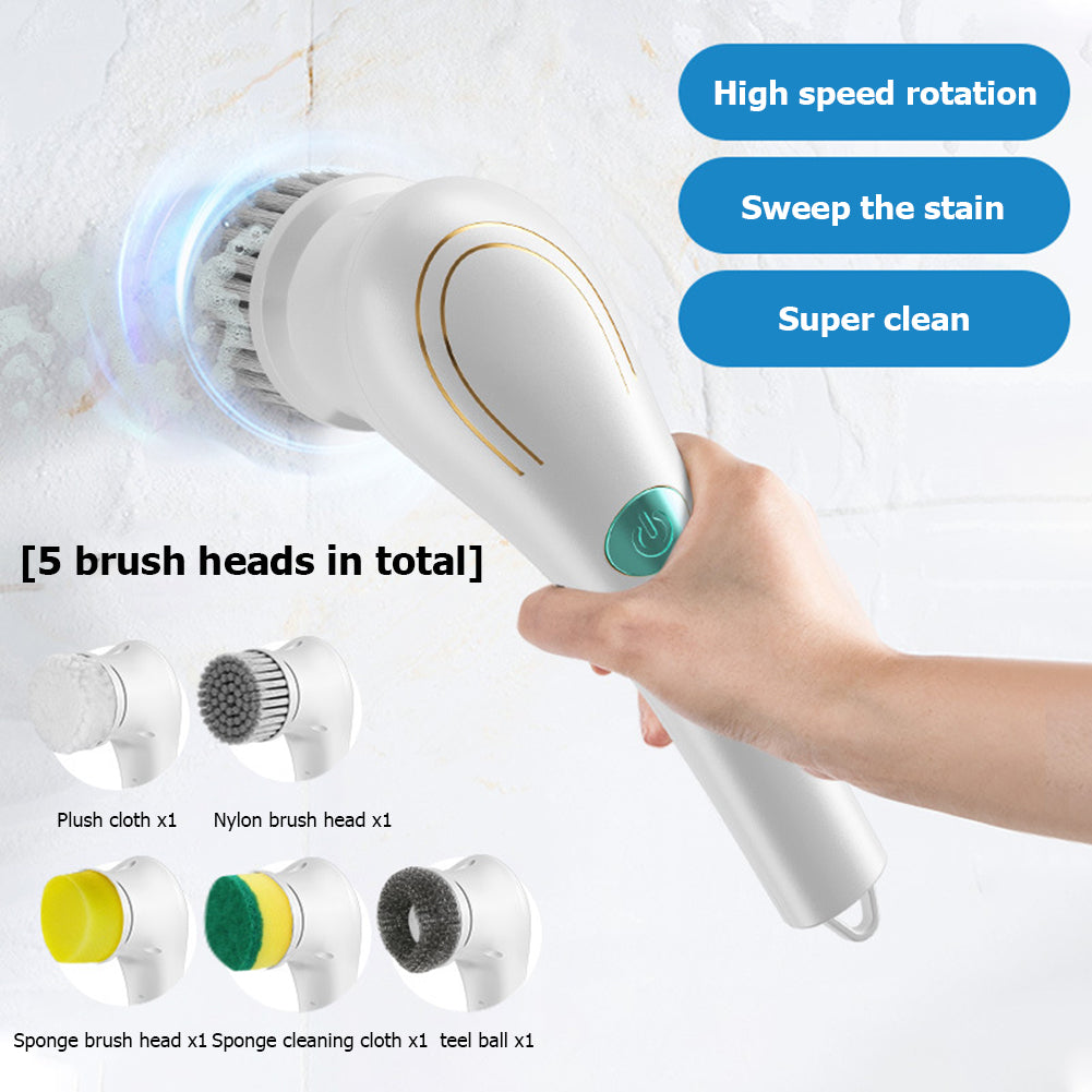 Multifunctional Electric Handheld Cleaning Brush Brush Set With 5 Heads