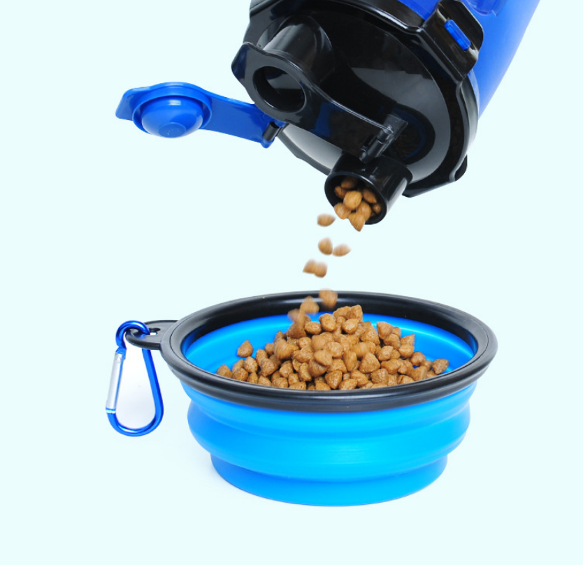 2 In 1 Pet Water Bottle Dispenser & Silicone Bowl