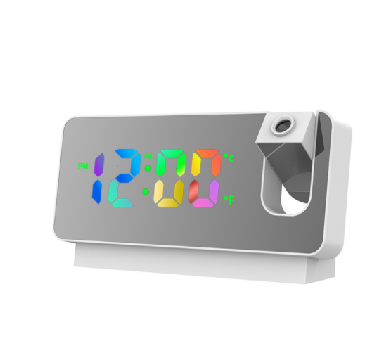 3D Projection Alarm Clock LED Mirror Clock Display With Snooze Function