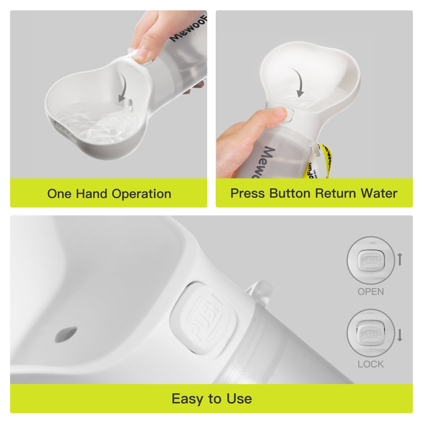 Pet Water Bottle/Feeder Bowl With Waste Bag Compartment