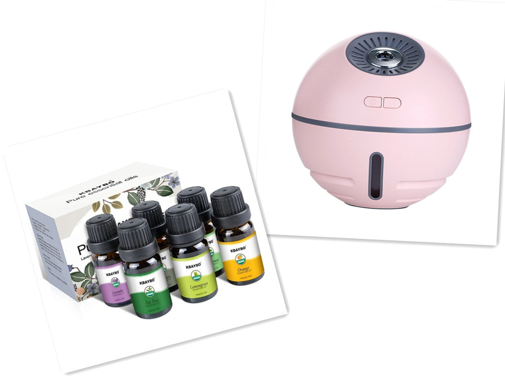 Rechargeable 2000mA Built-in Lithium Battery Mini Ultrasonic Aroma Humidifier Diffuser with LED Light Fan