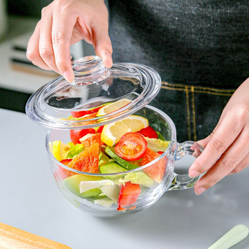 Milk Spoon with Large Glass Bowl