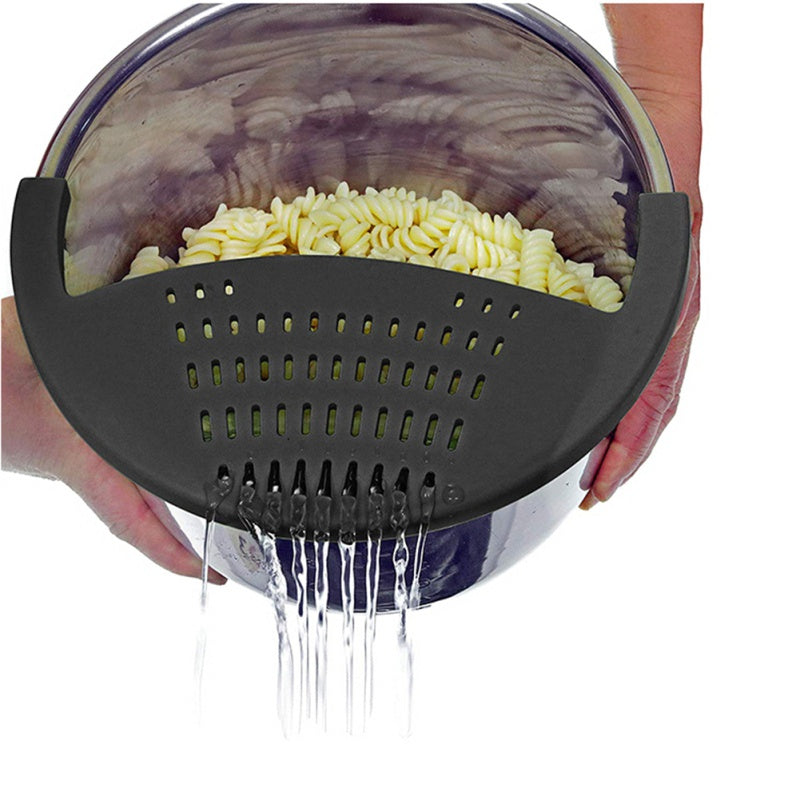 Silicone Food Drainer Bowl Funnel Strainer