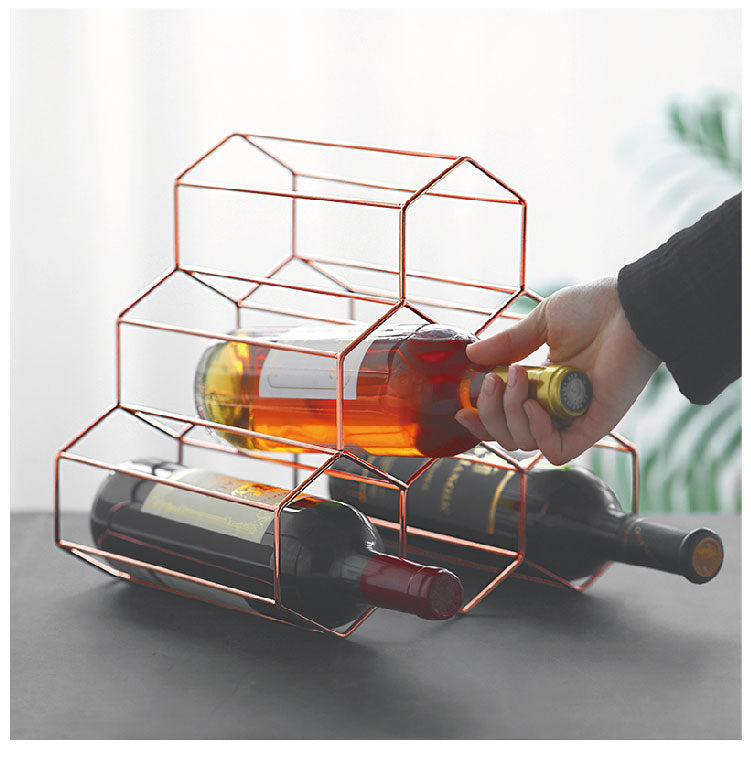 Creative Geometric Metal Wine Rack
